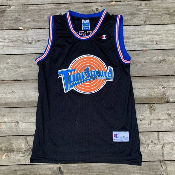 Vintage 90s Champion X Jordan Bugs Bunny Tune Squad Jersey Large Black - Picture 1 of 6
